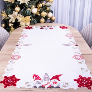 Bieżnik świąteczny 60x120 cm Skrzaty czerwony 069