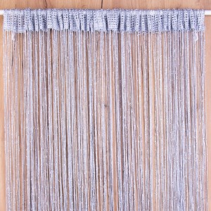 Firana makaron szer: 100 cm wys: 200 cm Szara z nitką srebrną