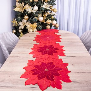 Pas świąteczny 40x200 cm YM50327R Czerwona gwiazda