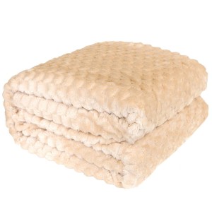 Koc Mikos 160x200 cm mikrofibra ciemny beż 009