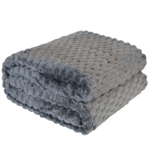 Koc Mikos 160x200 cm mikrofibra ciemny szary 008