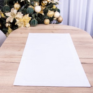 Bieżnik 40x85 cm wzór Rozetka 2A srebrne gwiazdki na białym