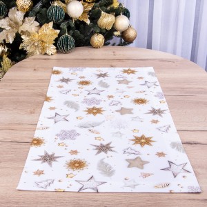 Bieżnik 40x85 cm wzór 22381/1001 gwiazdki na białym tle Oxford