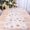 Pas świąteczny 40x240 cm wzór 22381/1001 gwiazdki na kremowo-złotym tle