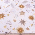 Pas świąteczny 40x240 cm wzór 22381/1001 gwiazdki na kremowo-złotym tle