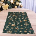 Bieżnik 40x85 cm wzór 22385/1002 śnieżynki na błyszczącym zielonym tle