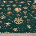 Pas świąteczny 40x160 cm wzór 22385/1002 śnieżki na błyszczącym zielonym tle