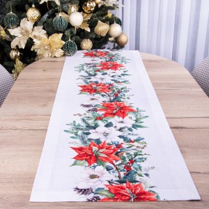 Pas świąteczny 40x180 cm Gwiazda Betlejemska 03 tkanina SOFT