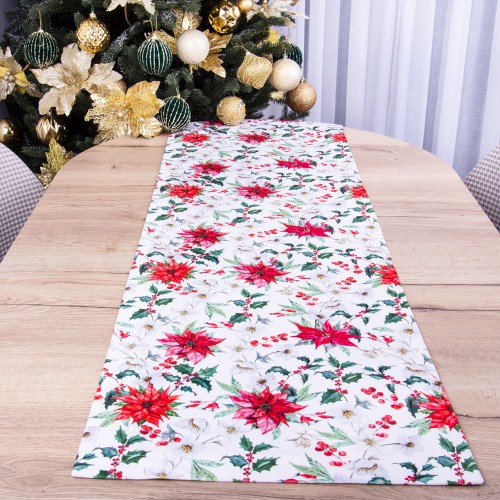 Pas świąteczny 40x160 cm Gwiazda Betlejemska 01 tkanina SOFT