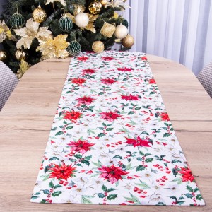 Pas świąteczny 40x180 cm Gwiazda Betlejemska 01 tkanina SOFT