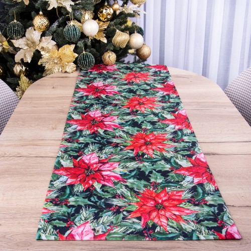 Pas świąteczny 40x160 cm Gwiazda Betlejemska 02 tkanina SOFT