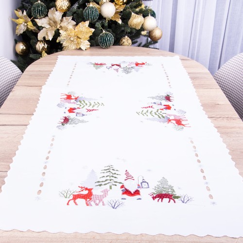 Bieżnik świąteczny 60x120 cm STP-5767-X Biały