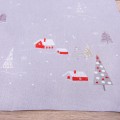 Bieżnik świąteczny 50x100 cm wzór 427 Choinki i domek na szarym tle