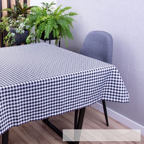 Obrus 140x200 cm Krateczka czarno-biała