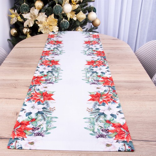 Pas świąteczny 40x180 cm Gwiazda Betlejemska 04 tkanina SOFT