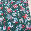 Pas świąteczny 40x160 cm wzór D00164 Jarzębina na zielonym tle