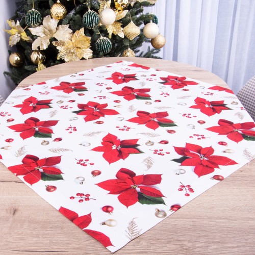 Serweta świąteczna 85x85 cm wzór 22378/1001 Czerwona gwiazda betlejemska 3 Soft