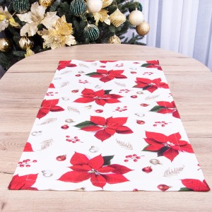 Bieżnik 40x85 cm wzór 22378/1001 Czerwona gwiazda betlejemska 3 tkanina soft