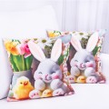 Poszewka wielkanocna 40x40 cm Wielkanocny zajączek z uszami 3D wzór 1