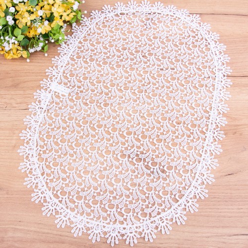 Serwetka 35x50 cm DA-808 cała gipiura biała owal