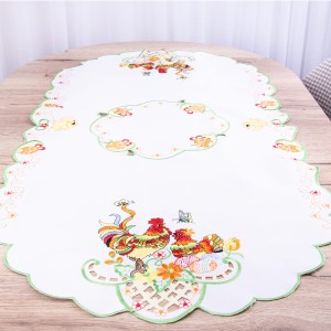 Bieżnik wielkanocny 60x120 cm H26 Kogut i motyl owal