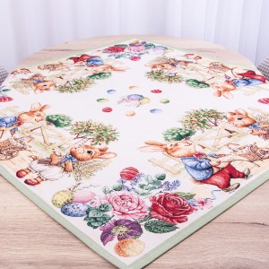 Serweta wielkanocna gobelinowa 90x90 cm Wielkanocne zajączki wzór 4