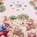 Serweta wielkanocna gobelinowa 90x90 cm Wielkanocne zajączki wzór 4