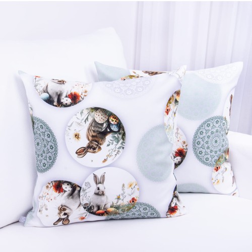 poszewka wielkanocna 40x40 cm zajączki dekoracyjna poszewka na poduszkę