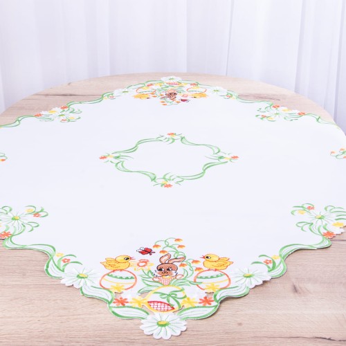 Serweta wielkanocna 85x85 cm DA-E2401 Zajączek biała