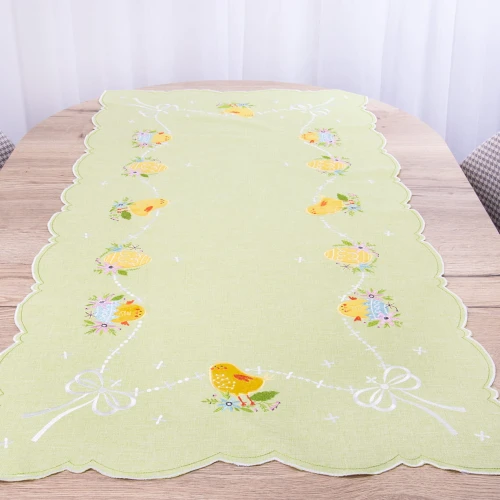 Bieżnik 60x120 cm 926 kurczaki zielony prostokąt