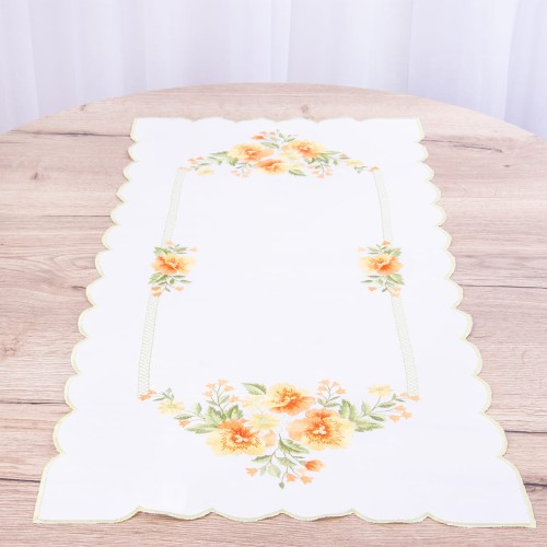 Bieżnik 40x85 cm STP-5839 Kwiaty 1 na białym tle