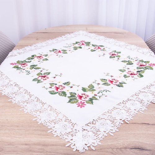 Serweta 85x85 cm G60-059 Kwiaty z gipiurą
