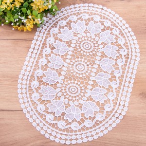 Serwetka 30x45 cm 614 cala gipiura biała owal