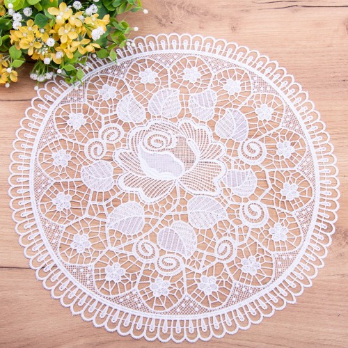 Serwetka koło 30 cm 613 cala gipiura biała