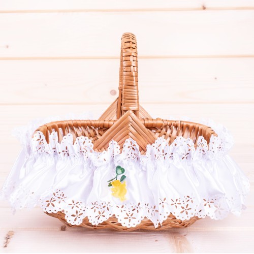 Falbanka na koszyk biała duża wzór 9