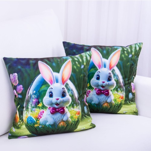 Poszewka wielkanocna 40x40 cm PE-48 Wielkanocny zajączek wzór 11