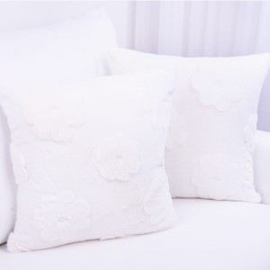 Poszewka ozdobna 42x42 cm Kwiaty Ecru