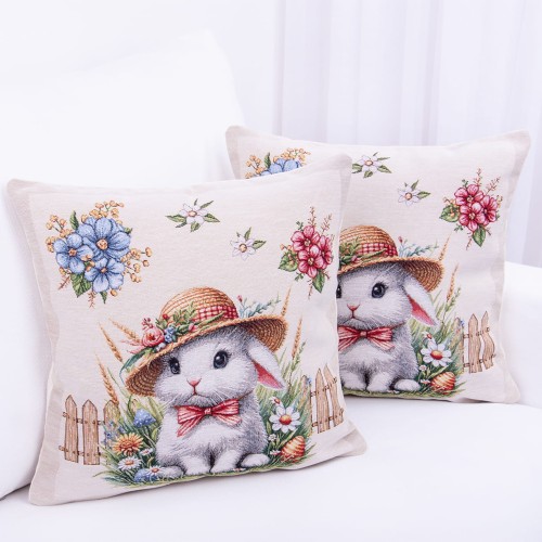 Poszewka wielkanocna gobelinowa 42x42 cm Wielkanocny zajączek wzór 10