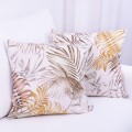 Poszewka ozdobna 40x40 cm Velvet amore Liście 400738/102 w odcieniach beżowo-brązowych