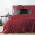 Pościel satyna bawełniana 160x200 cm Ciemna czerwień
