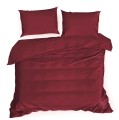 Pościel satyna bawełniana 160x200 cm Ciemna czerwień