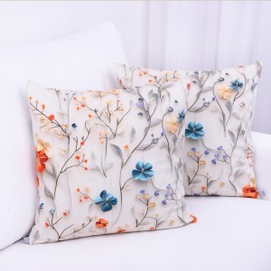 Poszewka ozdobna 45x45 cm Velvet amore Kolorowe kwiatuszki 25007/101