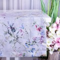 Pas SOFT 40x140 cm 410026/001 Kwiaty i ptaszki na jasnoszarym tle