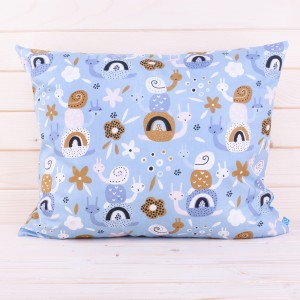 Poszewka z bawełny 50x60 cm Ślimaki na niebieskim