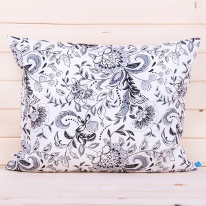 Poszewka z bawełny 50x60 cm Szare kwiaty 