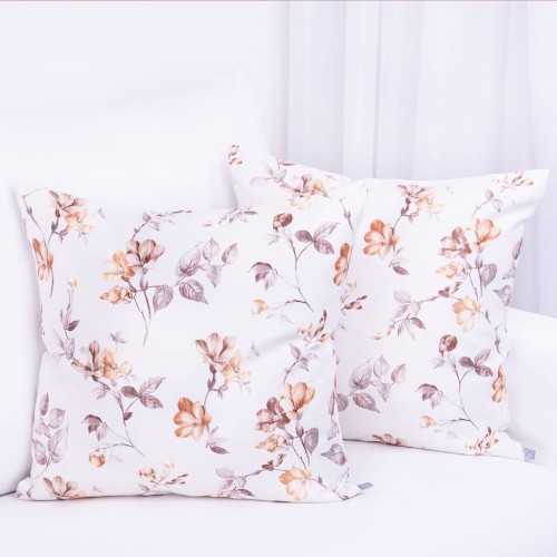 Poszewka ozdobna 45x45 cm Soft Kwiaty na kremie 22105/1001