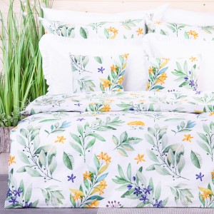 Pościel bawełniana 160x200 cm Egzotyczne kwiaty i liście