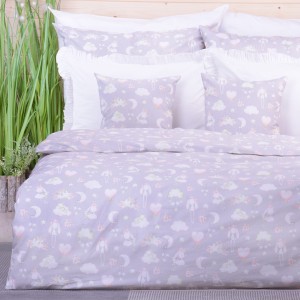 Pościel bawełniana 100x135 cm Króliczki w chmurach