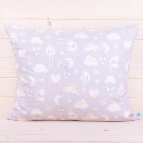 Poszewka z bawełny 70x80 cm Króliczki w chmurach