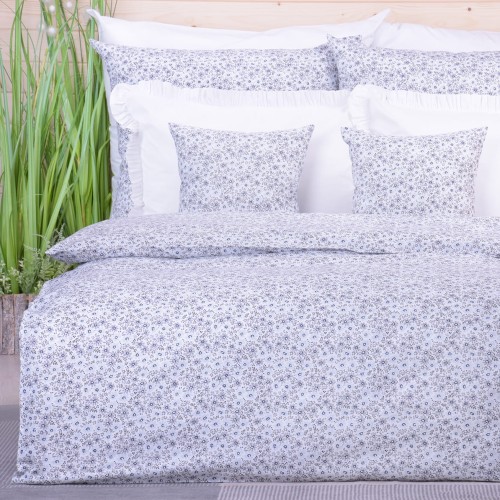 Pościel bawełniana 160x200 cm Łączka szara